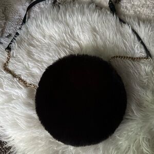 Forever 21 Black Faux Fur Crossbody Bag